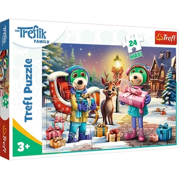 Пазлы 24 Maxi Winter time with Trefliks Семья Трефлов Trefl