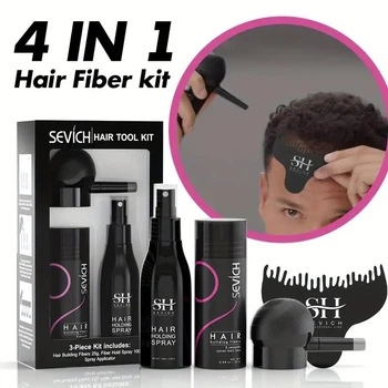 Набор 4 в 1 Камуфляж для волос Sevich Dark brown креатиновые волокна 25 г