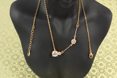 Ланцюг Xuping Jewelry з трьома каменями 46 см золотистий