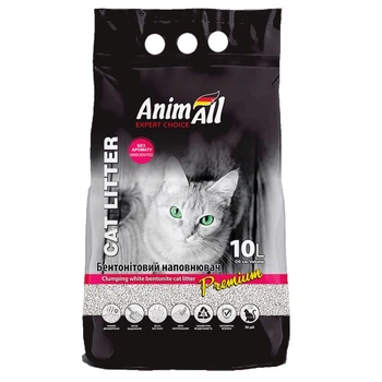 Бентонитовый наполнитель AnimAll Premium Classic без аромата, для кошачьего туалета, 10 л