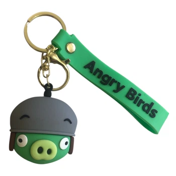 Брелок "Angry Birds" – Свинья в Шлеме (Серый шлем)