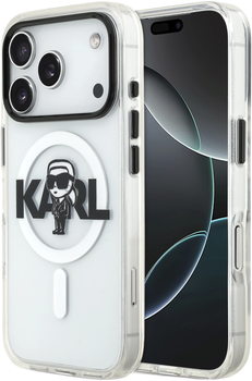 Etui Karl Lagerfeld IML Karl Sketch Logo MagSafe do Apple iPhone 17 Pro Max Transparent (KLHMP17XHGKIGKBT)