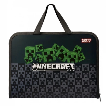 Папка-портфель на молнії В4 з тканевими ручками Minecraft. Greepers 492355 YES