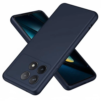 Чехол Fiji Full Soft Premium для Poco X6 Pro 5G противоударный бампер с микрофиброй Dark Blue