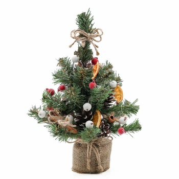 Рождественская декоративная елка GALA DECOR из шишек, ягод и корицы на подставке 25 см Е2501/1
