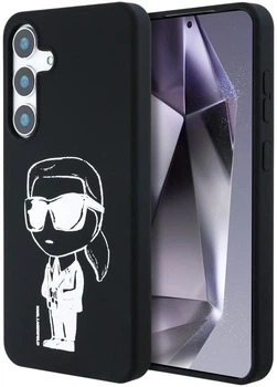 Панель Karl Lagerfeld Silicone Graffiti Ikonik Printed Logo MagSafe для Samsung Galaxy S25 Black (3666339449858)