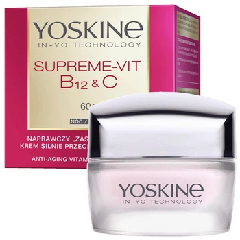 Krem do twarzy przeciwzmarszczkowy Yoskine Supreme-Vit B12 + C na noc 60+ 50 ml (5900525081858)