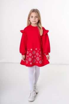 Теплое платье для девочки Stylebaby (8136-106Н) Рост 104 см Красный