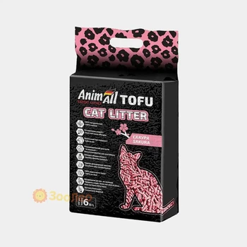 Наповнювач для туалету AnimAll Тофу для кішок, сакура 2.6 кг (6 л)