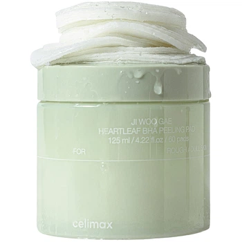 Педы для очищения кожи Celimax Ji Woo Gae Heartleaf BHA Peeling Pad 60 шт (8809463992615)