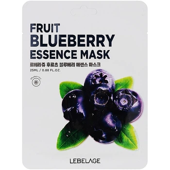 Тканевая маска для лица с экстрактом черники Lebelage Fruit Blueberry Essence Mask 25 г (8809679092208)