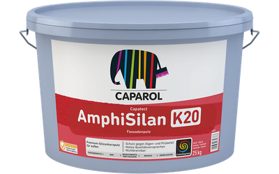 Штукатурка фасадная силиконовая Caparol "Amphisilan-Fassadenputz K20", База прозрачная, 25 кг.