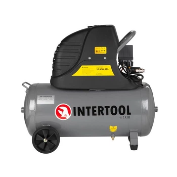 Компрессор, 50 л, 1,5 кВт, 220 В, 8 атм, 206 л/мин INTERTOOL PT-0003