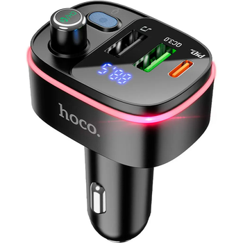 FM-трансмиттер Hoco E62 Fast PD20W+QC3.0 car BT FM transmitter Black