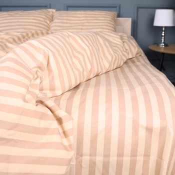 Простынь MirSon Бязь 17-0610 Stripe Light Brown 220 х 240 см (2200008199098)
