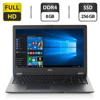 Ноутбук Б-класс Fujitsu LifeBook U757 / 15.6" (1920x1080) IPS / Intel Core i5-7200U (2 (4) ядра по 2.5 - 3.1 GHz) / 8 GB DDR4 / 256 GB SSD / Intel HD Graphics 620 / WebCam / HDMI б/у