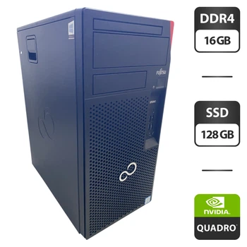 Комп'ютер Fujitsu Esprimo P758 E85 Tower / Intel Core i5-8400 (6 ядер по 2,8 - 4,0 ГГц) / 16 ГБ DDR4 / 128 ГБ SSD / nVidia Quadro M2000, 4 ГБ GDDR5, 128-біт б/в