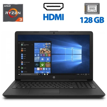 Ноутбук Б-класс HP 15-DB0066WM / 15.6" (1366x768) TN / AMD Ryzen 3 2200U (2 (4) ядра по 2.5 - 3.4 GHz) / 4 GB DDR4 / 128 GB SSD / AMD Radeon Vega 3 Graphics / WebCam / HDMI б/у