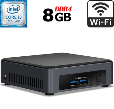 Неттоп Б-класс Intel NUC NUC7i3DNB USFF / Intel Core i3-7100U (2 (4) ядра по 2.4 GHz) / 8 GB DDR4 / 250 GB SSD / Intel HD Graphics 620 / HDMI / Wi-Fi б/у