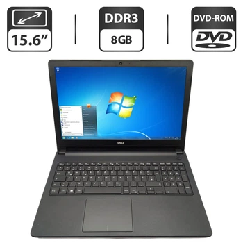 Ноутбук Dell Vostro 3558 / 15.6" (1366x768) TN / Intel Pentium 3805U (2 ядра по 1.9 GHz) / 8 GB DDR3 / 320 GB HDD / Intel HD Graphics / WebCam / DVD-ROM б/у