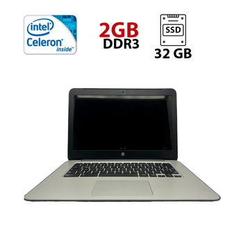 Ноутбук HP Chromebook 14 G4 / 14" (1366x768) TN / Intel Celeron N2840 (2 ядра по 2.16 - 2.58 GHz) / 2 GB DDR3 / 32 GB eMMC / Intel HD Graphics / WebCam б/в