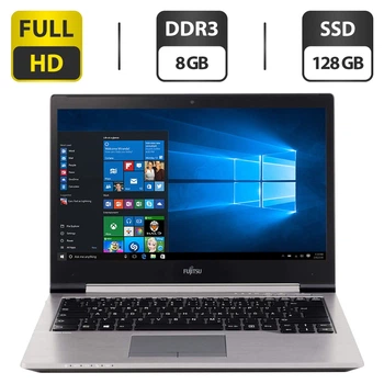 Ноутбук Б-класс Fujitsu LifeBook U745 / 14" (1920x1080) IPS / Intel Core i5-5300U (2 (4) ядра по 2.3 - 2.9 GHz) / 8 GB DDR3 / 128 GB SSD / Intel HD Graphics 520 / WebCam б/у