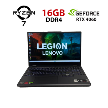 Ігровий ноутбук Lenovo Legion 5 15ARP8 / 15,6" (2560x1440) IPS / AMD Ryzen 7 7735HS (8 (16) ядер 3,2 - 4,75 ГГц) / 16 ГБ DDR5 / 512 ГБ SSD / nVidia GeForce RTX 4060, 8 ГБ GDDR6, 128-біт / Веб-камера б/в
