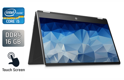 Ноутбук-трансформер Б-класс HP Pavilion x360 15-dg1052nr / 15.6" (1920x1080) IPS Touch / Intel Core i5-10210U (4 (8) ядра по 1.6 - 4.2 GHz) / 16 GB DDR4 / 512 GB SSD / Intel UHD Graphics / WebCam / Windows 10 б/у