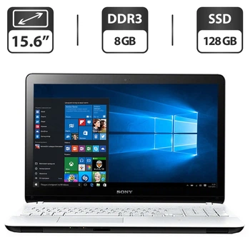 Ноутбук Б-класс Sony VaIO SVE171G / 15.6" TN / Pentium 2020M (2 ядра по 2.4GHz) / 8GB DDR3 / 128GB SSD / HD Graphics 2500 / WebCam / DVD-ROM / VGA б/у