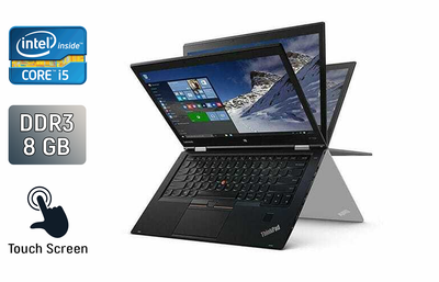 Ноутбук-трансформер Lenovo ThinkPad X1 Yoga 1 st / 14" (1920x1080) IPS Touch / Intel Core i5-6300U (2 (4) ядра по 2.4 - 3.0 GHz) / 8 GB DDR3 / 256 GB SSD / Intel HD Graphics 520 / WebCam / TouchID / Windows 10 б/у