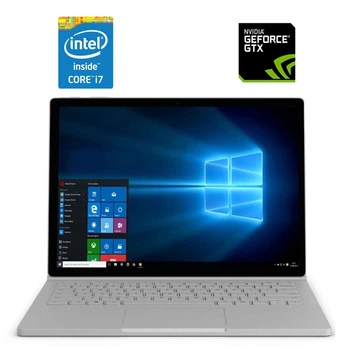 Игровой ультрабук-трансформер Microsoft Surface Book 2 / 15.0" (3240x2160) IPS Touch / Intel Core i7-8650U (4 (8) ядра по 1.9 - 4.2 GHz) / 16 GB DDR3 / 512 GB SSD NVMe / nVidia GeForce GTX 1060, 6 GB GDDR5, 192-bit / WebCam / Win 11 Pro б/у
