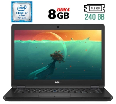 Ноутбук Dell Latitude 5480 / 14" TN / Intel Core i7-7600U (2(4) ядра по 2.8-3.9 GHz) / 8GB DDR4 / 240GB SSD M.2 / HD Graphics 620 / WebCam / USB 3.1 / HDMI / Win 11 б/в