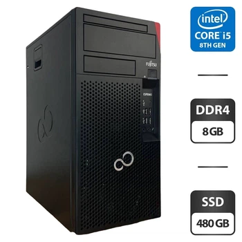 Комп'ютер Fujitsu Esprimo P758 E85 Tower / Intel Core i5-8400 (6 ядер по 2.8 - 4.0 GHz) / 8 GB DDR4 / 480 GB SSD / Intel UHD Graphics 630 б/в