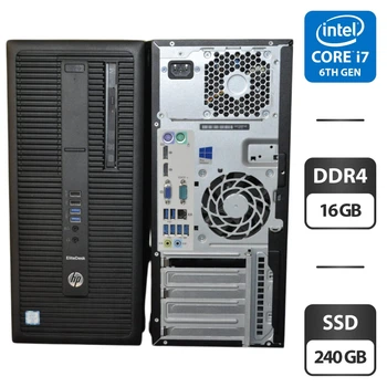 Комп'ютер HP EliteDesk 800 G2 Tower / Intel Core i7-6700 (4 (8) ядра по 3,4 - 4,0 ГГц) / 16 ГБ DDR4 / 240 ГБ SSD / Intel HD Graphics 530 / DVD-ROM / Windows 11 Pro б/в
