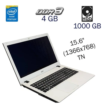 Нетбук Acer E5-573T / 15.6" TN / Intel Pentium 3556U (2 ядра по 1.7GHz) / 4GB DDR3 / 1000GB HDD / HD Graphics for 4th Generation / WebCam / DVD-ROM б/у