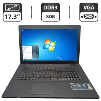 Ноутбук Asus F75A / 17.3'' (1600x900) TN / Intel Pentium B980 (2 ядра по 2.4 GHz) / 8 GB DDR3 / 500 GB HDD / Intel Graphics / WebCam / DVD-ROM б/у