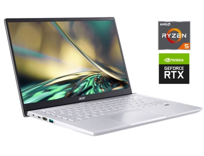Игровой ноутбук Acer Swift X SFX14-41G / 14" (1920x1080) IPS / AMD Ryzen 5 5600U (6 (12) ядер по 2.3 - 4.2 GHz) / 8 GB DDR4 / 512 GB SSD M.2 / nVidia GeForce RTX 3050, 4 GB GDDR6, 128-bit / WebCam / Win 11 Home б/у