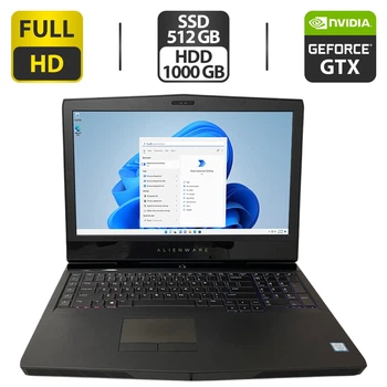 Ігровий ноутбук Dell Alienware 17 R4 / 17,3" (1920x1080) IPS / Intel Core i7-7700HQ (4 (8) ядра по 2,8 - 3,8 ГГц) / 16 ГБ DDR4 / 512 ГБ SSD + 1000 ГБ HDD / nVidia GeForce GTX 1070, 8 ГБ GDDR5, 256-біт / WebCam б/в
