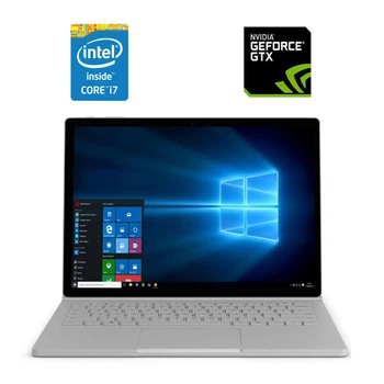Игровой ультрабук-трансформер Б-класс Microsoft Surface Book 2 / 15" (3240x2160) IPS Touch / Intel Core i7-8650U (4 (8) ядра по 1.9 - 4.2 GHz) / 16 GB DDR4 / 256 GB SSD NVMe / nVidia GeForce GTX 1060, 6 GB GDDR5, 192-bit / WebCam б/у