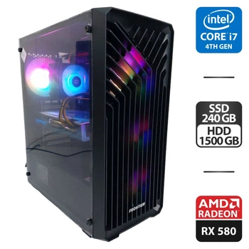 Игровой ПК Frontier Chimbu Tower / Intel Core i7-4770 (4 (8) ядра по 3.4 - 3.9 GHz) / 16 GB DDR3 / 240 GB SSD + 1500 GB HDD / AMD Radeon RX 580, 8 GB GDDR5, 256-bit / 500W б/у