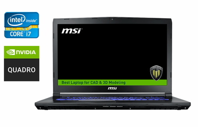 Мобильная рабочая станция Б-класс MSI WE72 7RJ / 17.3" (1920x1080) IPS / Intel Core i7-7700HQ (4 (8) ядра по 2.8 - 3.8 GHz) / 32 GB DDR4 / 512 GB SSD / nVidia Quadro M2200, 4 GB GDDR5, 128-bit / WebCam / HDMI б/у