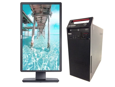 Комплект ПК: Lenovo ThinkCentre E73 Tower / Intel Core i3-4170 (2 (4) ядра по 3.7 GHz) / 8 GB DDR3 / 500 GB HDD / Intel HD Graphics 4400 / DVD-RW + Монитор Dell P2212Hb / 22" (1920x1080) TN / DVI, VGA, USB Type-B б/у
