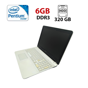 Ноутбук Sony SVF152C29M / 15.6" (1366x768) TN / Intel Pentium 2117U (2 ядра по 1.8 GHz) / 6 GB DDR3 / 320 GB HDD / Intel HD Graphics 2500 / WebCam б/у