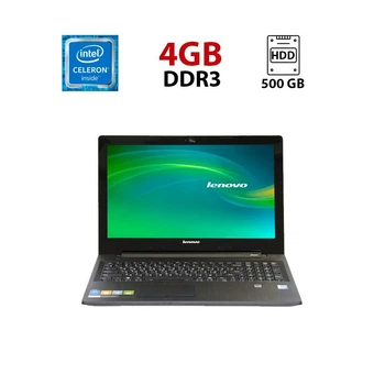 Ноутбук Lenovo G50-30 / 15.6" (1366x768) TN / Intel Celeron N2840 (2 ядра по 2.16-2.58 GHz) / 4 GB DDR3 / 500 GB HDD / HD Graphics / WebCam б/у