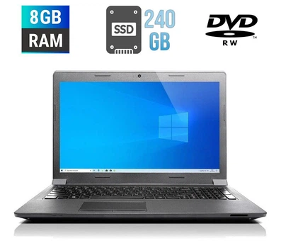 Ноутбук Б-класс Lenovo B5400 / 15.6" (1366x768) TN / Intel Pentium 3550M (2 ядра по 2.3 GHz) / 8 GB DDR3 / 240 GB SSD / Intel HD Graphics / WebCam / DVD-RW / HDMI б/у