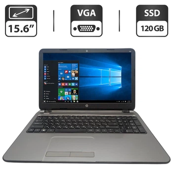 Ноутбук HP 250 G3 / 15.6" (1366x768) TN / Intel Celeron N2840 (2 ядра по 2.16 - 2.58 GHz) / 8 GB DDR3 / 120 GB SSD / Intel HD Graphics / WebCam / DVD-ROM б/у