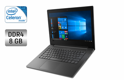 Ноутбук Lenovo V130-14IGM / 14" (1366x768) TN / Intel Celeron N4000 (2 ядра по 1.1 - 2.6 GHz) / 8 GB DDR4 / 128 GB SSD / Intel UHD Graphics 600 / WebCam б/у