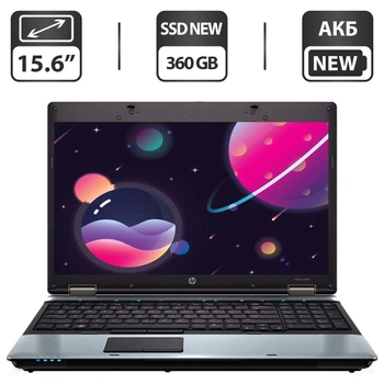 Ноутбук Б-класс HP ProBook 6555b / 15.6" TN / AMD Turion II P520 (2 ядра по 2.3GHz) / 8GB DDR3 / 360GB SSD NEW / AMD Radeon HD 4200 Graphics / DVD-ROM / АКБ NEW / Win 10 Pro б/у