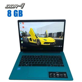 Ультрабук Acer Aspire 1 A114-33-C0J7 / 14" (1920x1080) IPS / Intel Celeron N4500 (2 ядра по 1.1 - 2.8 GHz) / 8 GB DDR4 / 120 GB eMMC + 128 GB SSD M.2 / Intel UHD Graphics / WebCam / Win 10 Home б/у