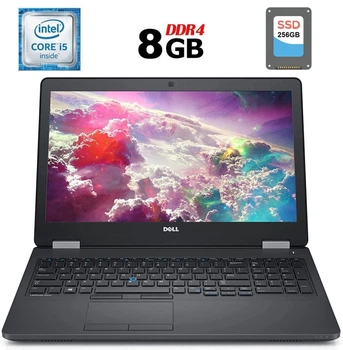 Ноутбук Б-клас Dell Latitude E5570 / 15.6" (1366x768) TN / Intel Core i5-6300U (2 (4) ядра по 2.4 - 3.0 GHz) / 8 GB DDR4 / 256 GB SSD / Intel HD Graphics 520 / WebCam / HDMI / Windows 10 ліцензія б/в